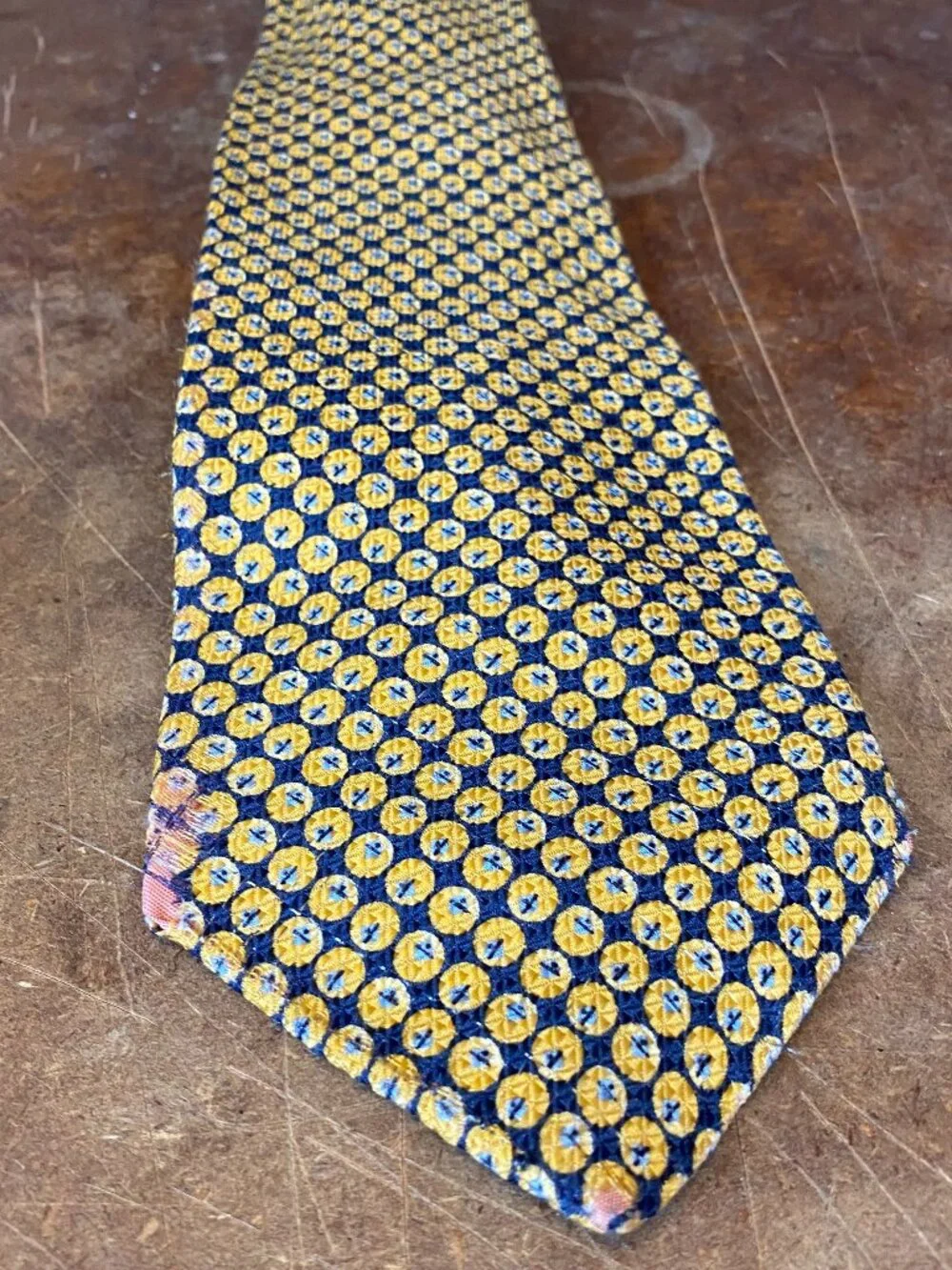 Vintage Burberrys Silk Tie Blue and Gold Made in England